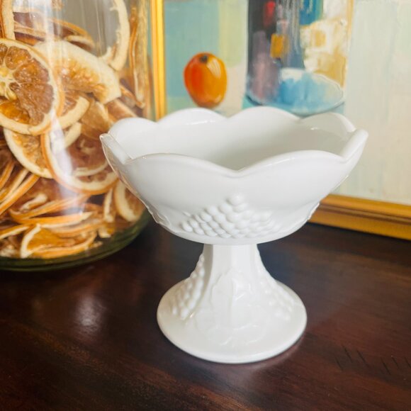 Vtg White Milk Glass Like Candle Holder Indiana Colony 1960s Cottagecore Retro - Picture 7 of 8